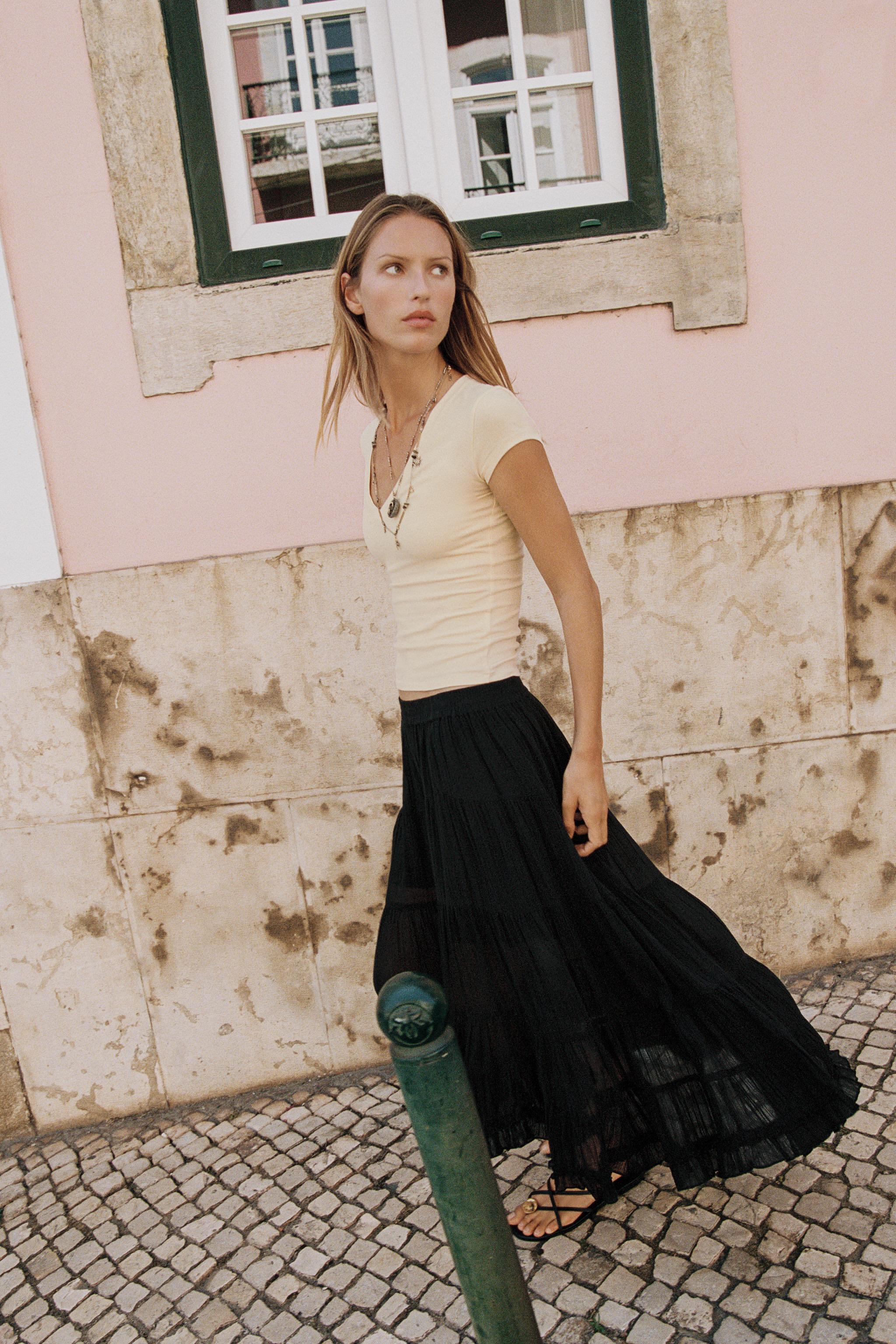 ASYMMETRIC MIDI SKIRT